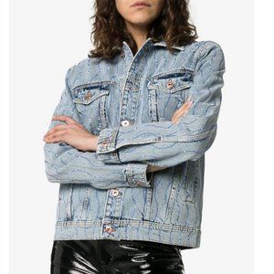 Filles À Papa Crystal Swirl Embellished Denim Jacket